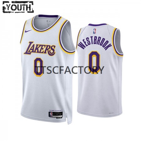 Maillot Basket Los Angeles Lakers Russell Westbrook 0 Nike 2022-23 Association Edition Blanc Swingman - Enfant